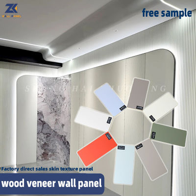 Bamboo Charcoal Wood Veneer Wall Panel 1220x2440mm Waterproof Fireproof