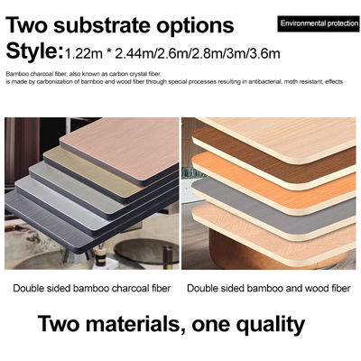 Interior Decorative Bamboo Crystal Panels Wood Grain Bamboo Charcoal Wood Veneer Panels